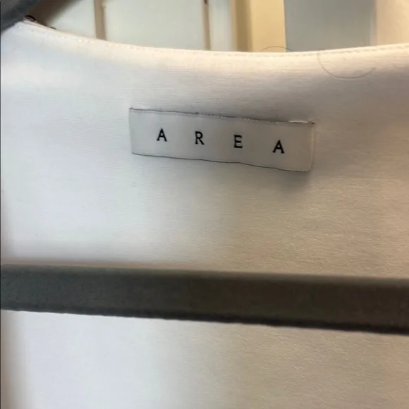 AREA White Dress with Crystal Detail - Picture 8 of 12